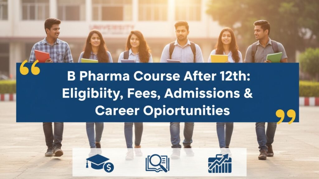 B Pharma course after 12th – eligibility, fees, admission process and career opportunities for pharmacy students