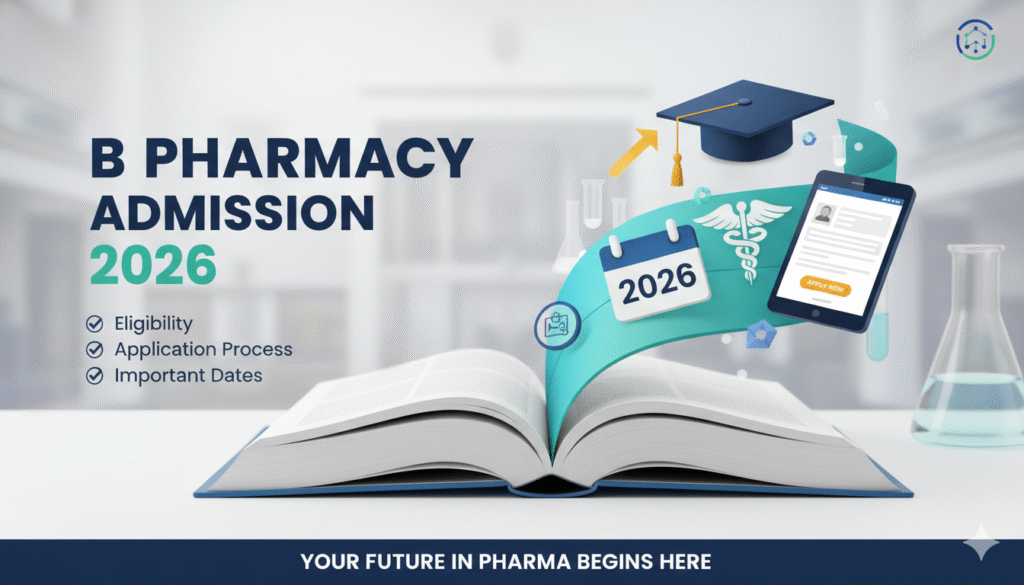 B Pharmacy Admission 2026 graphic for students.